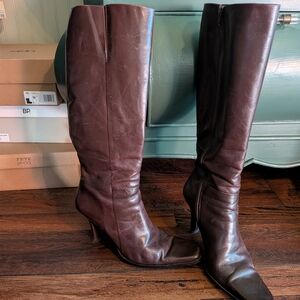 Frye Women's Dark Brown Leather Heeled Boots